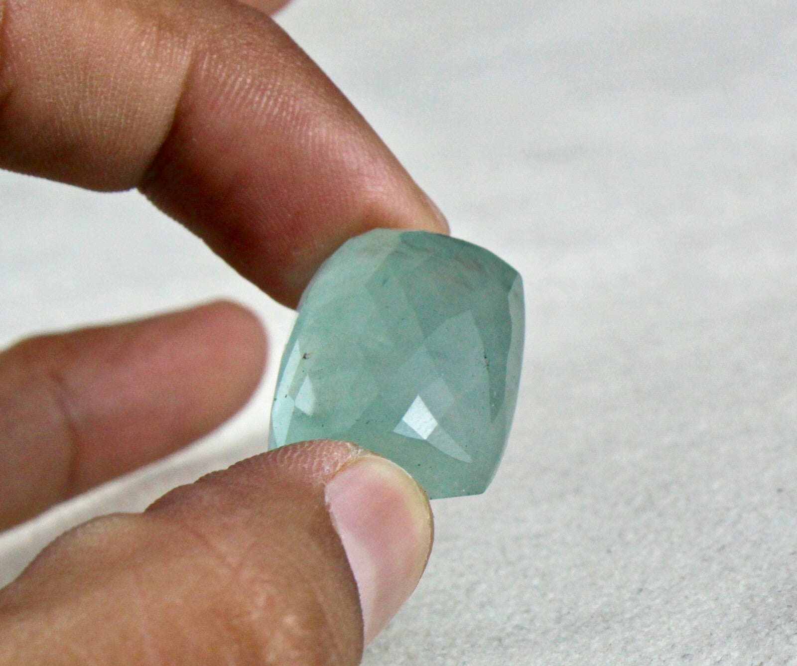 Certified Natural Aquamarine 44.30 Ct Cabochon Gemstone Pendant Brooch