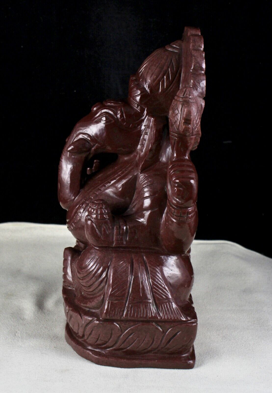 Divine Natural Chocolate Jade 8" 17600 Ct Gemstone Ganesha Statue Home Decor