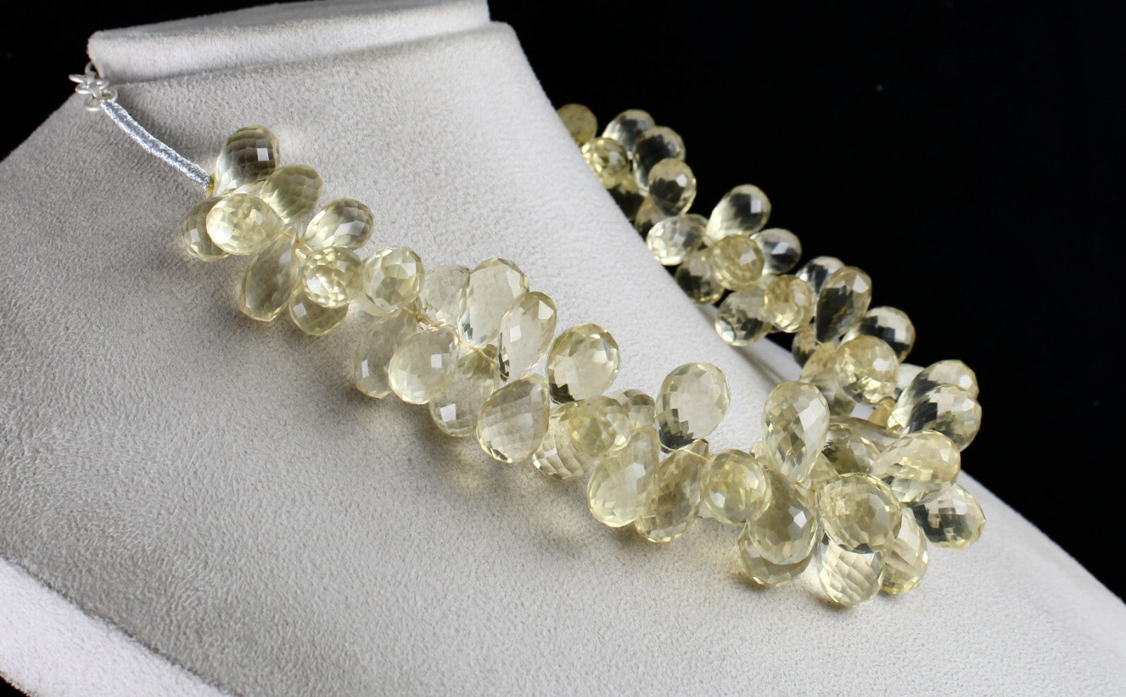 Certified Natural Lemon Quartz Tear Drops 1114 Ct Gemstone Party Necklace