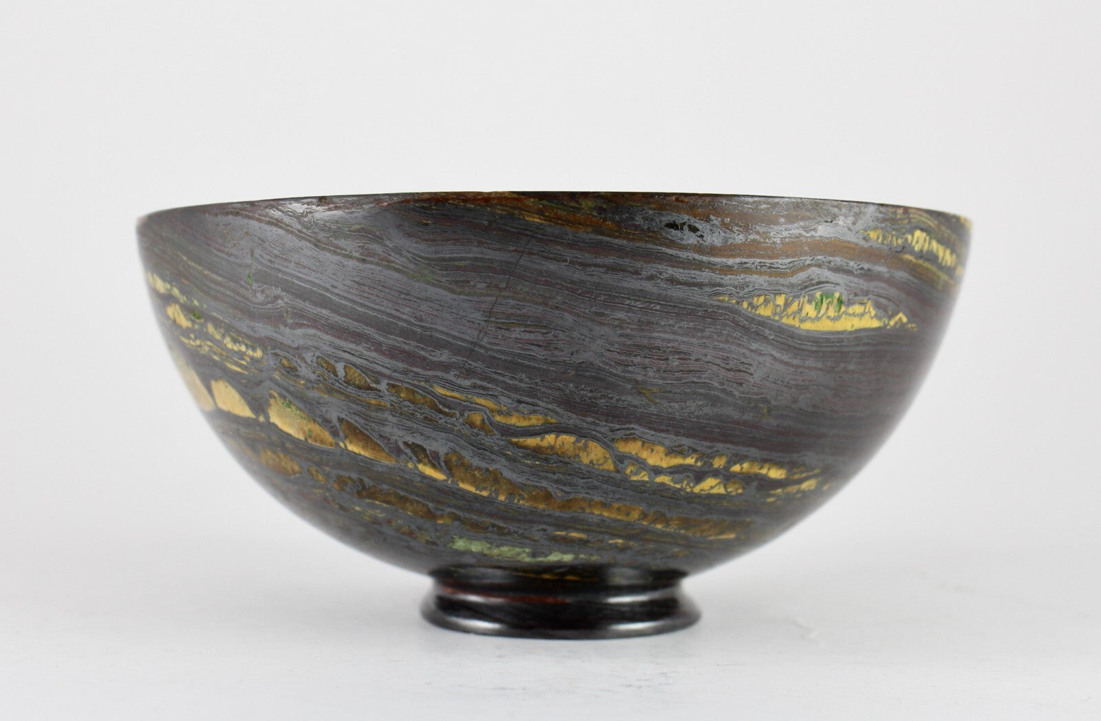 Handcrafted 4.5" Natural Tiger Eye 1565 Ct Gemstone Round Bowl Home Decor