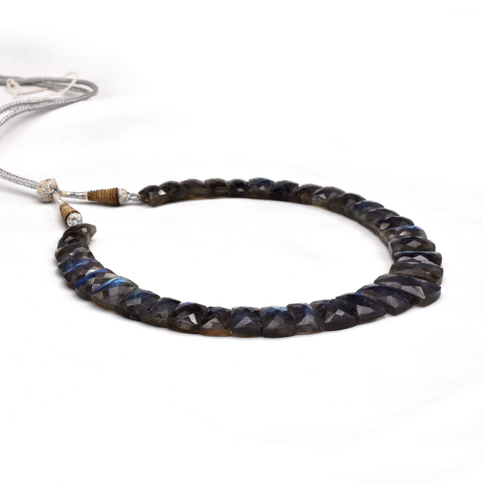 Natural Black labradorite Flat Cut 398 Ct Fine Gemstone Semi Precious Necklace