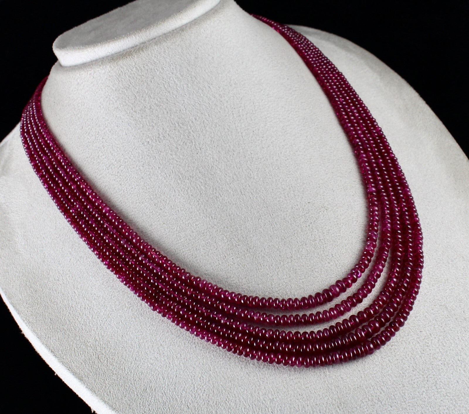 Certified Natural Glass Filled Ruby Beads Necklace 466 Ct Gemstone, For Women