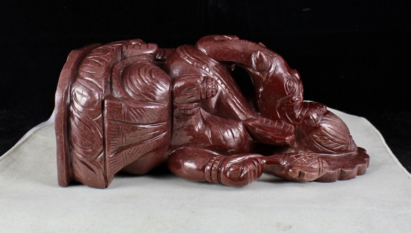 Divine Natural Chocolate Jade 8" 17600 Ct Gemstone Ganesha Statue Home Decor