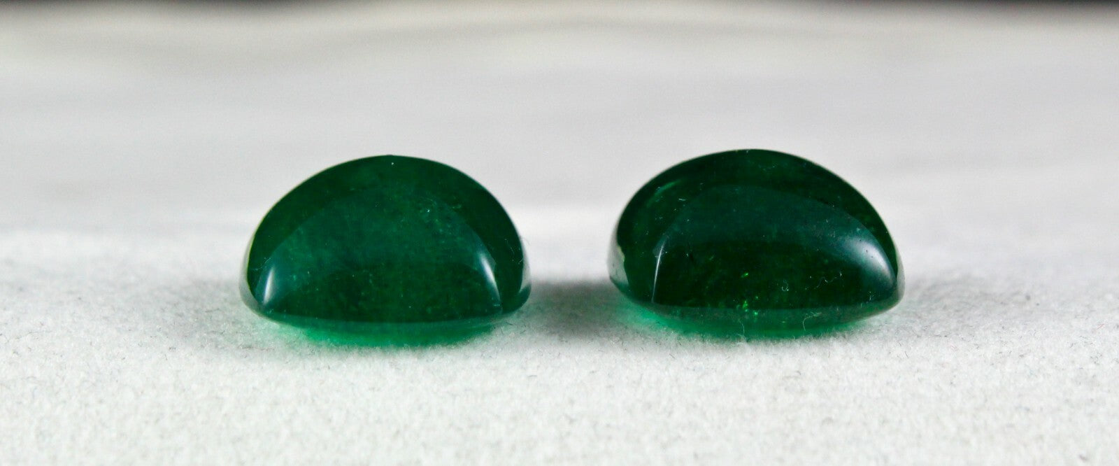 Natural Zambian Emerald 44.51 Ct Sugarloaf Cabochon Earring Certified 18x16 Mm
