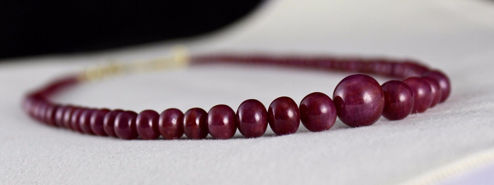 NATURAL UNTREATED RUBY BEADS ROUND 1 LINE 216 CTS GEMSTONE SILVER NECKLACE