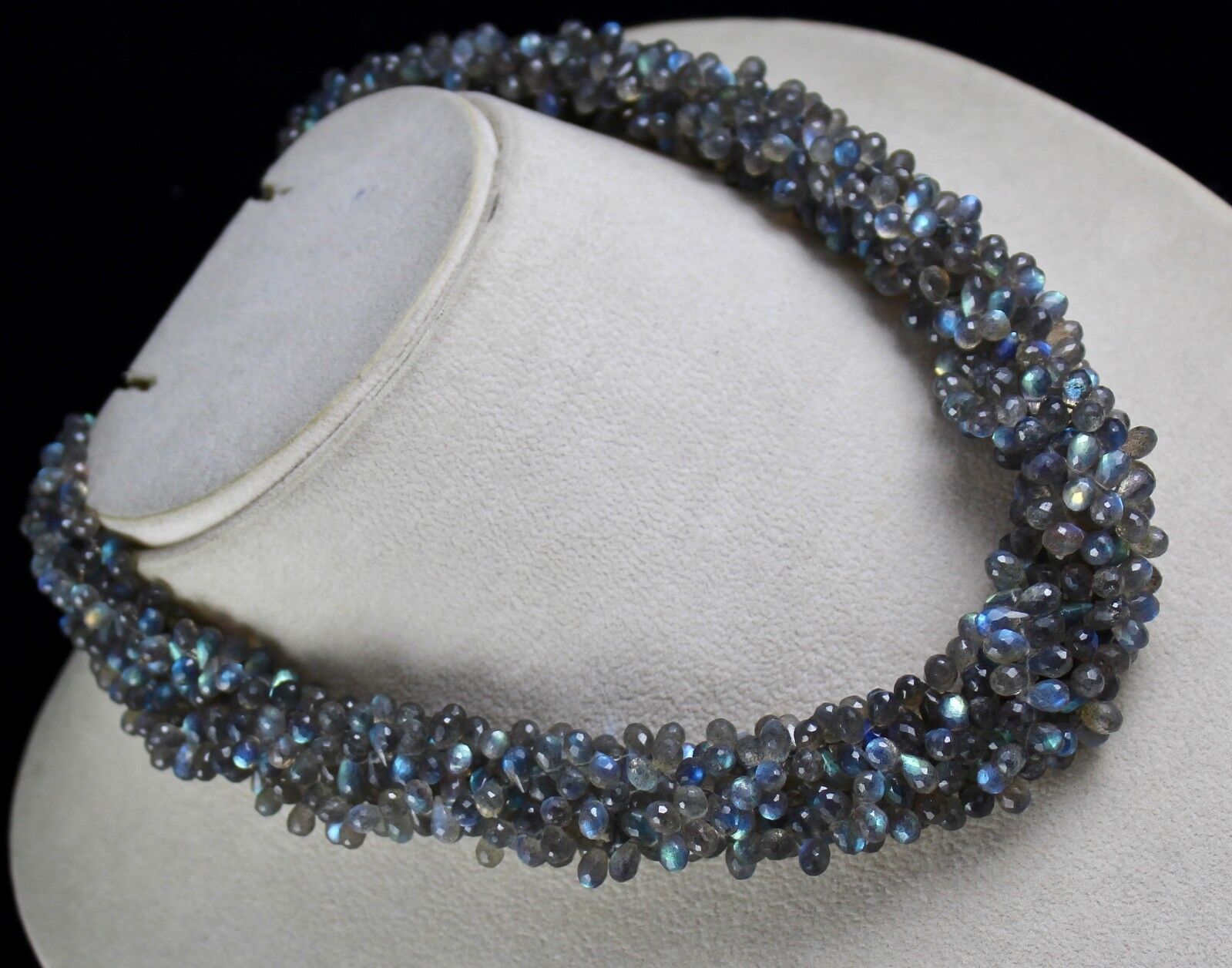 Natural Labradorite Teardrop 5 L 693 Ct Grey Gemstone Party Silver Necklace
