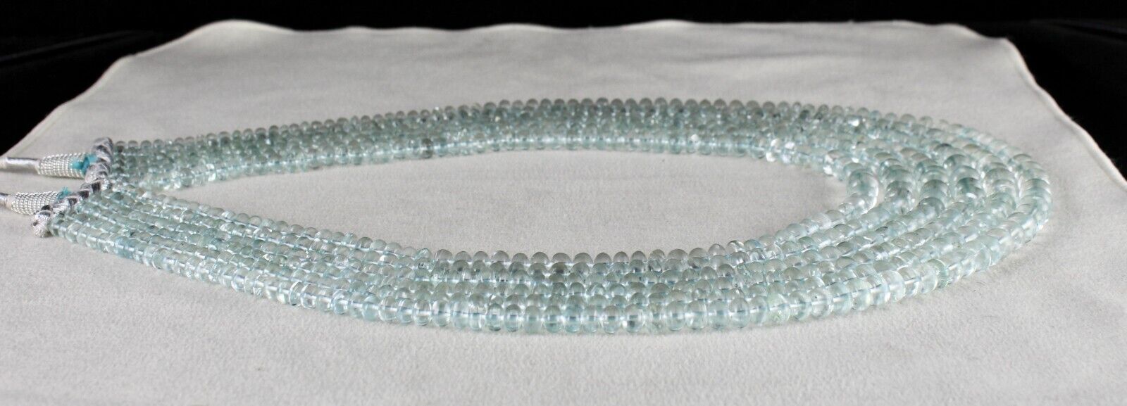 Natural Blue Aquamarine Beads Round 6 L 833 Ct Gemstone Finest Cocktail Necklace