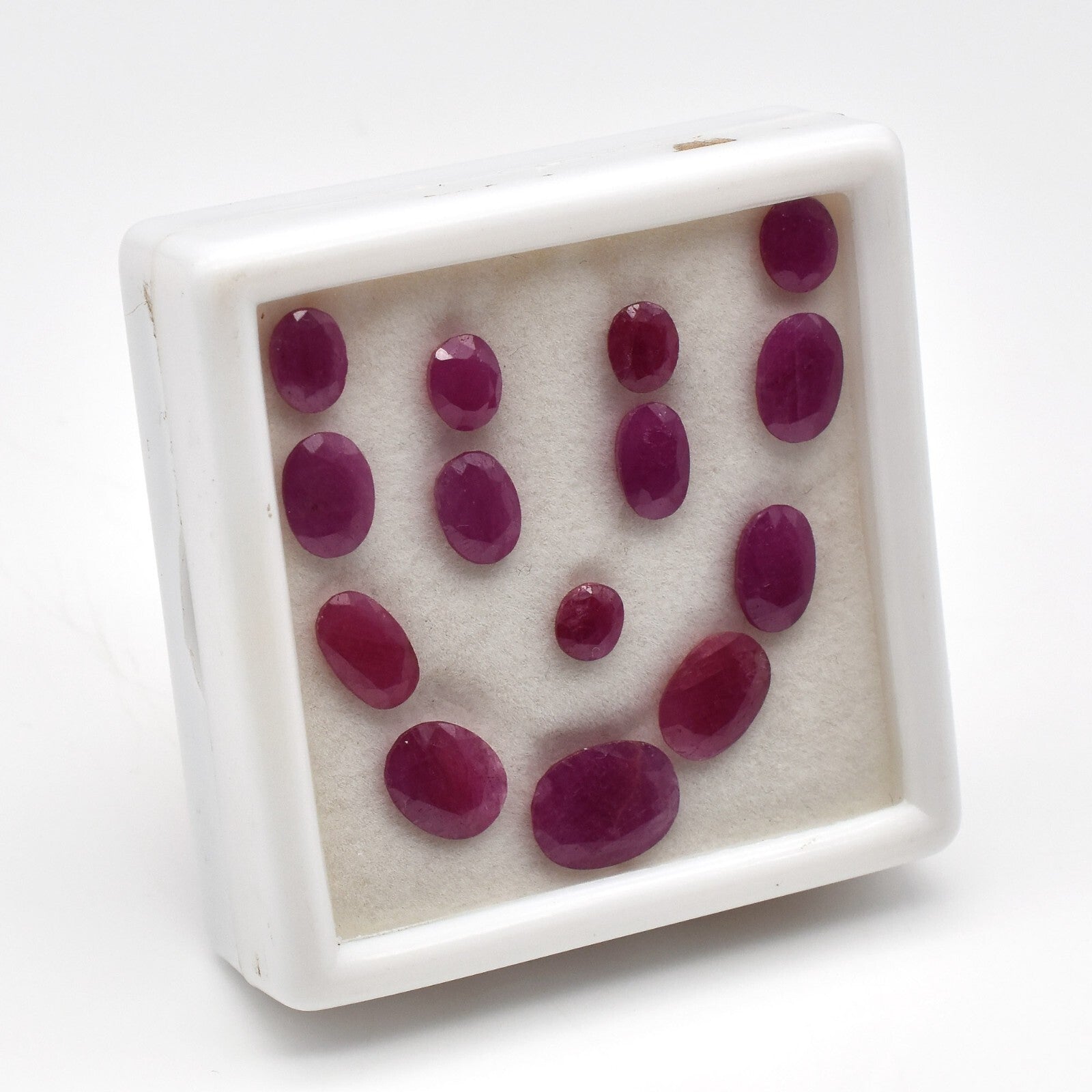 Natural Ruby 36.15 Ct Oval Cut 14 Pcs Untreated Gemstone Fine Designing