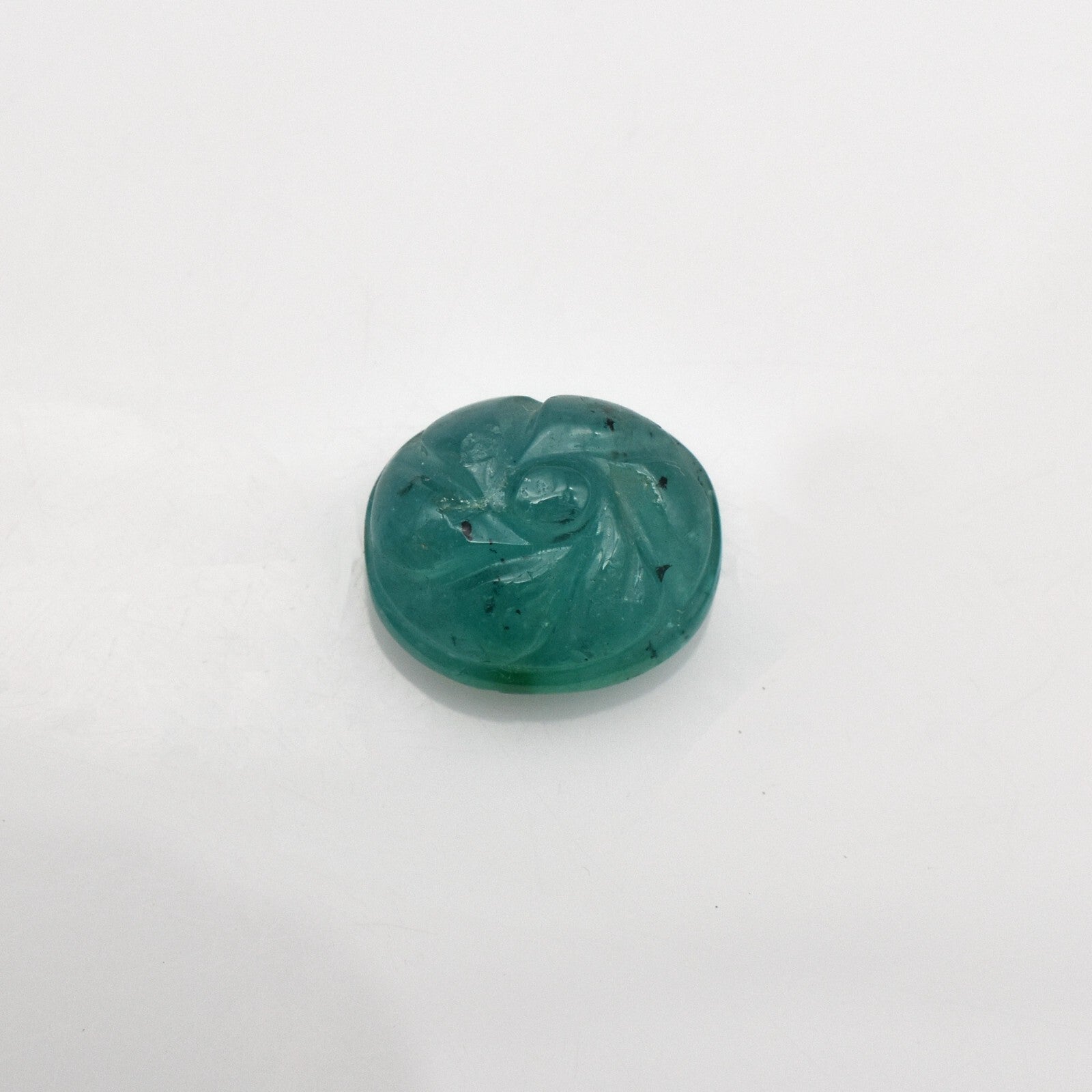 Natural Emerald 4.08 Ct Carved Oval Certified Loose Gemstone For Ring Pendant