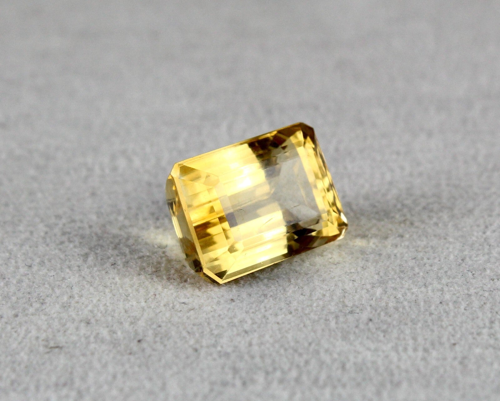 Natural Yellow Citrine 19.19ct Octagon Cut 18x12mm Gemstone Pendant Ring