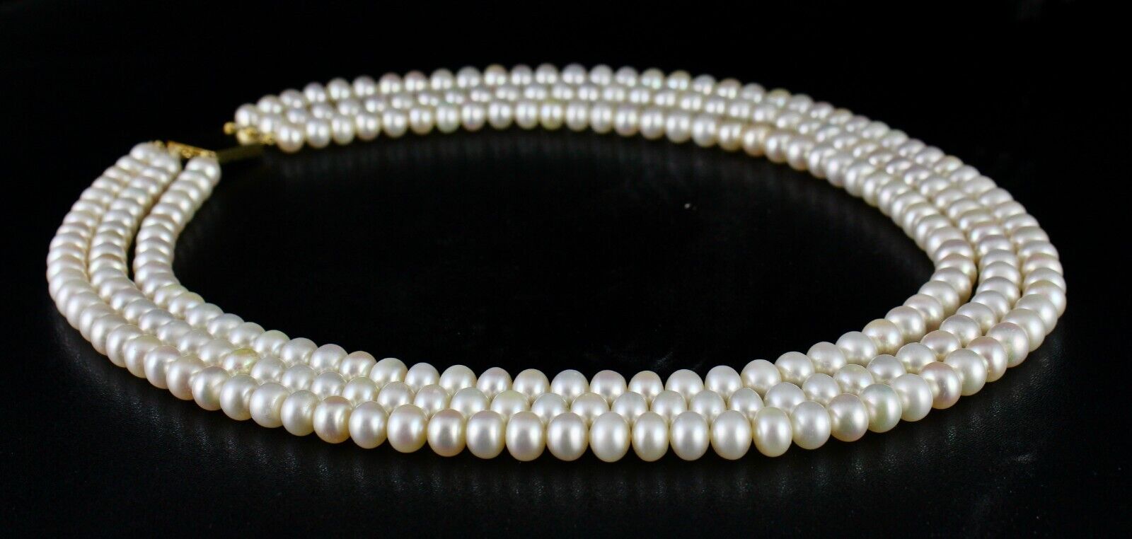 GENUINE FRESH WATER PEARL BEADS ROUND 3 L 582 CARATS GEMSTONE FASHION NECKLACE