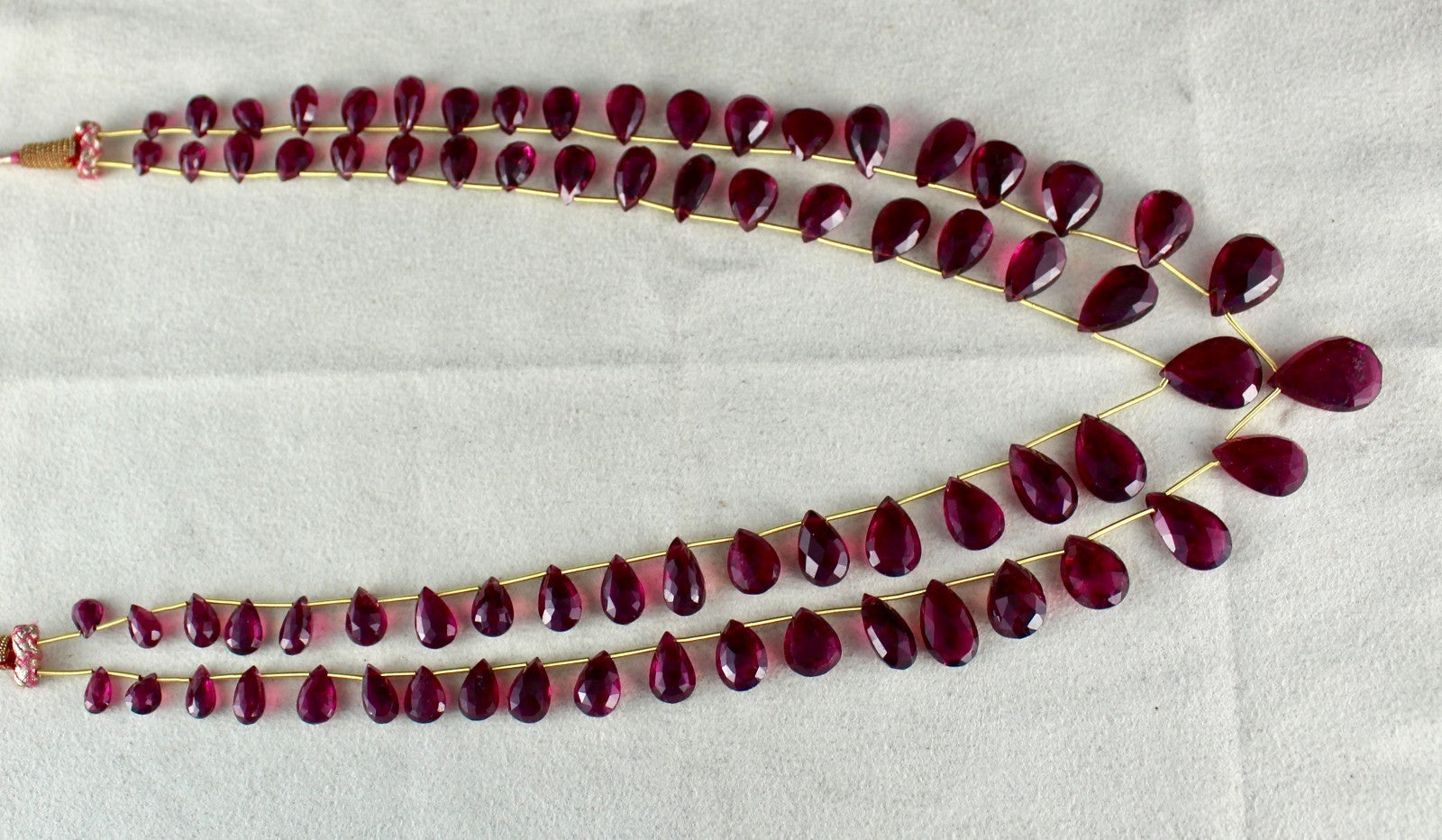 Certified Pink Tourmaline Rubellite 282 Ct Beaded Drop Gemstone Fashion Necklace