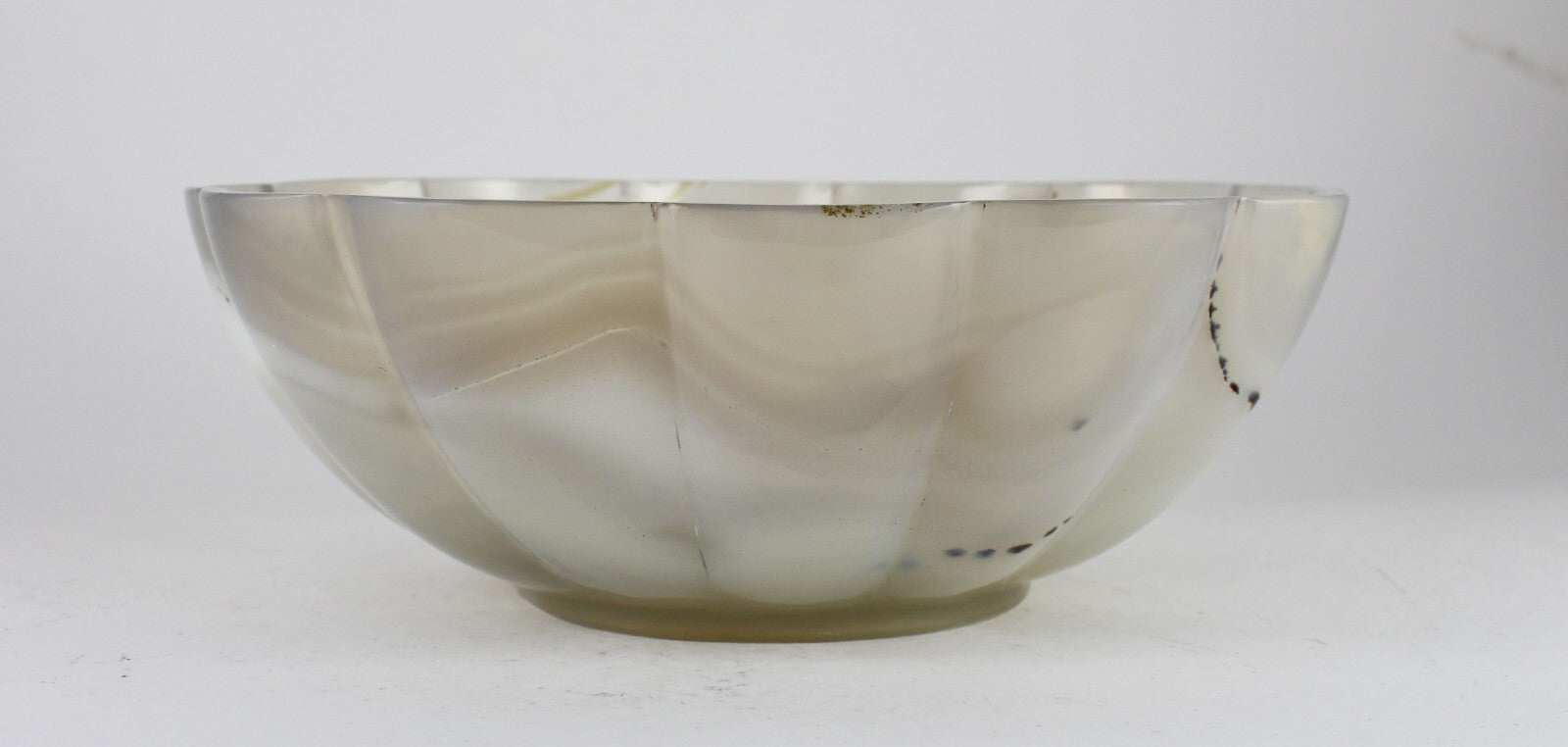 Certified Handmade Natural Chalcedony 2410 Ct Carved Oval Gemstone Bowl Decor