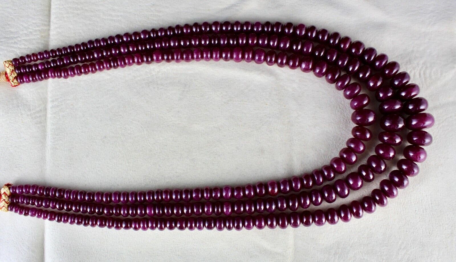 NATURAL UNHEATED RUBY BEADS ROUND 3 LINE 1190 CTS 16 MM BIG GEMSTONE NECKLACE