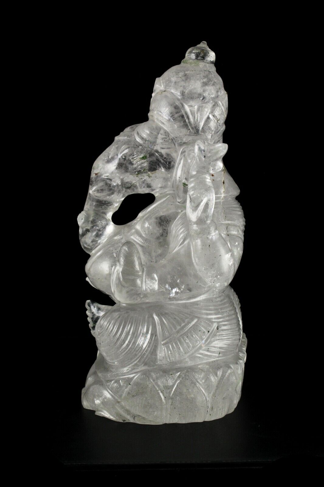 NATURAL ROCK CRYSTAL QUARTZ 32925 CTS 11"INCH LORD GANESHA STATUE HOME DECOR