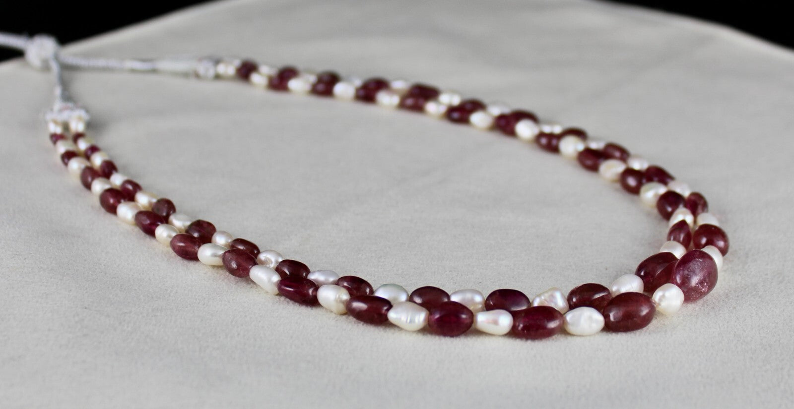 Certified Natural Pink Tourmaline Rubellite 218ct Pearl Beads Gemstone Necklace