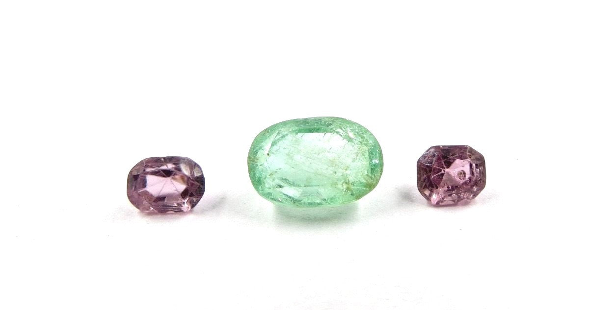 Natural Colombian Emerald & Spinel Octagon 6.45 Cts Gemstone For Jewelry