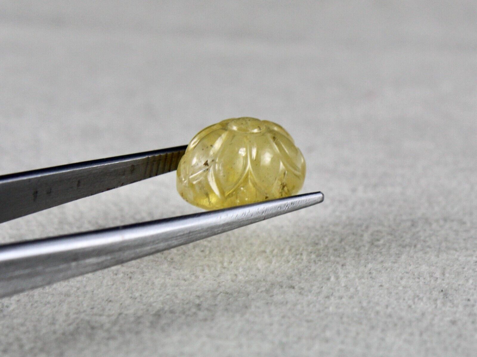 Natural Yellow Sapphire Oval Carved 15x11 mm 17.18 Cts Gemstone Ring Pendant