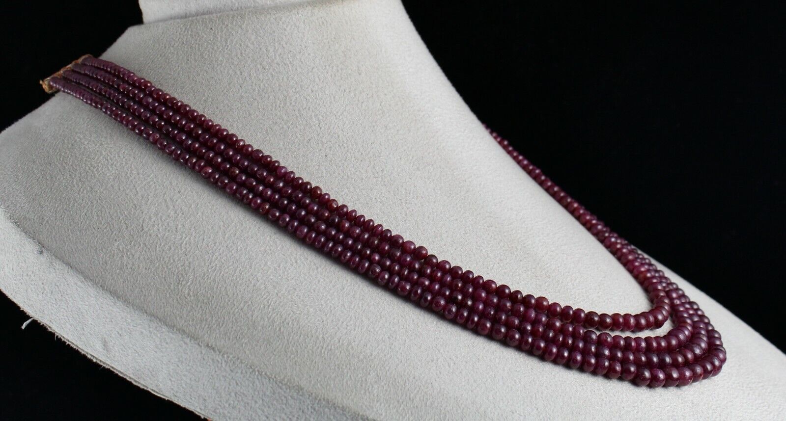 FINE NATURAL RUBY BEADS 4 LINE 439 CARATS ROUND BEADED GEMSTONE PARTY NECKLACE