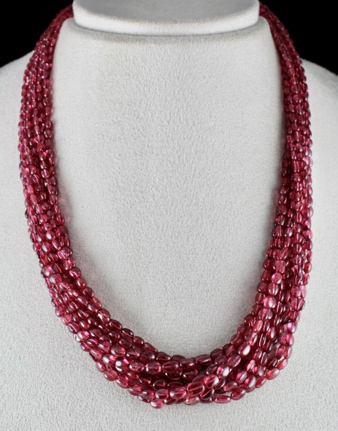 Certified Natural Spinel Beads Long 10 L 452 Ct Red Fine Gemstone Necklace