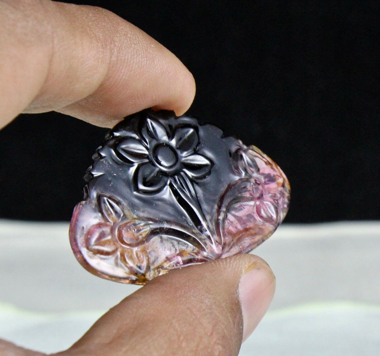 RARE NATURAL MULTI BI TOURMALINE CARVED 4 PCS 189.30 CARATS GEMSTONE DESIGN SET