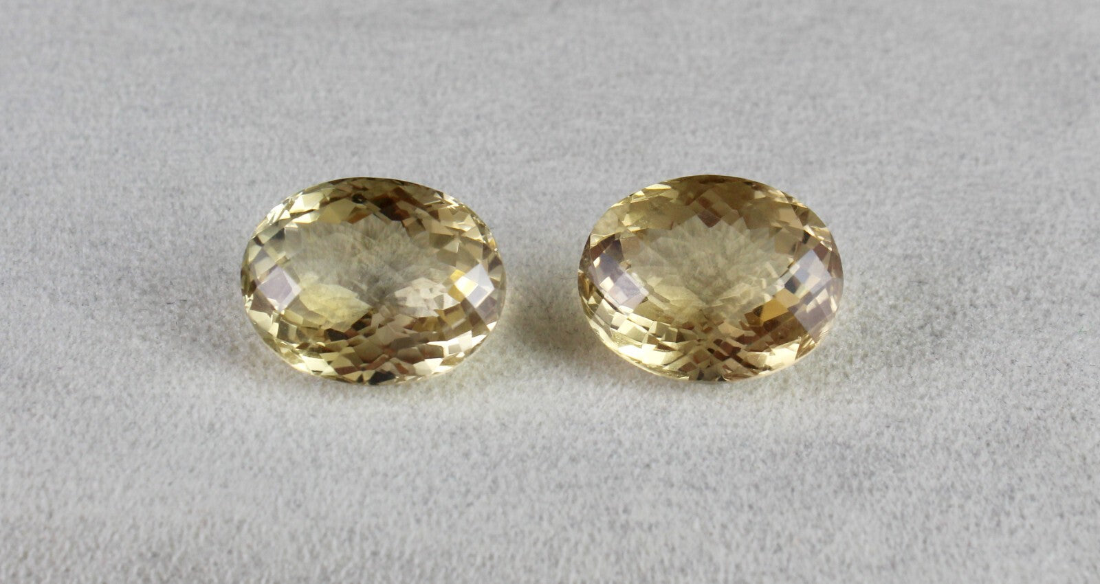 Natural Yellow Citrine Oval 61.22 Ct Gemstone Pair For Earring Design