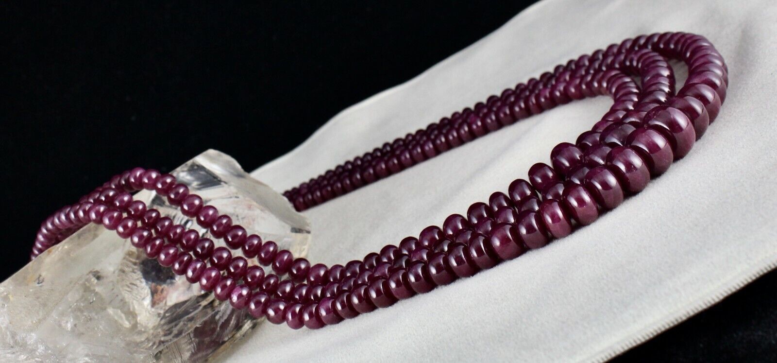 NATURAL UNHEATED RUBY BEADS ROUND 3 LINE 1190 CTS 16 MM BIG GEMSTONE NECKLACE