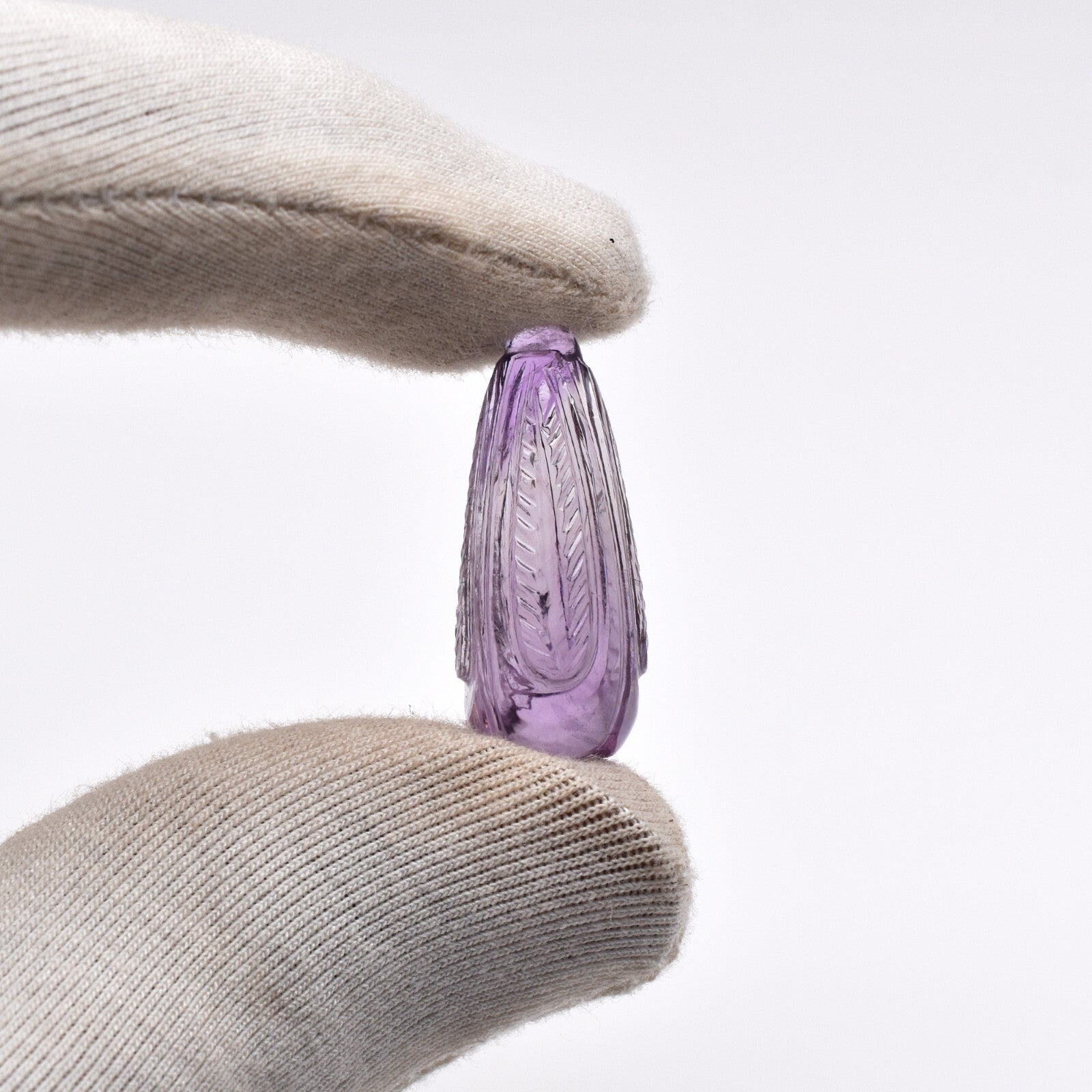 Natural Amethyst Engraved 94.34 Ct Drop Pendant Earring Gemstone Set For Women