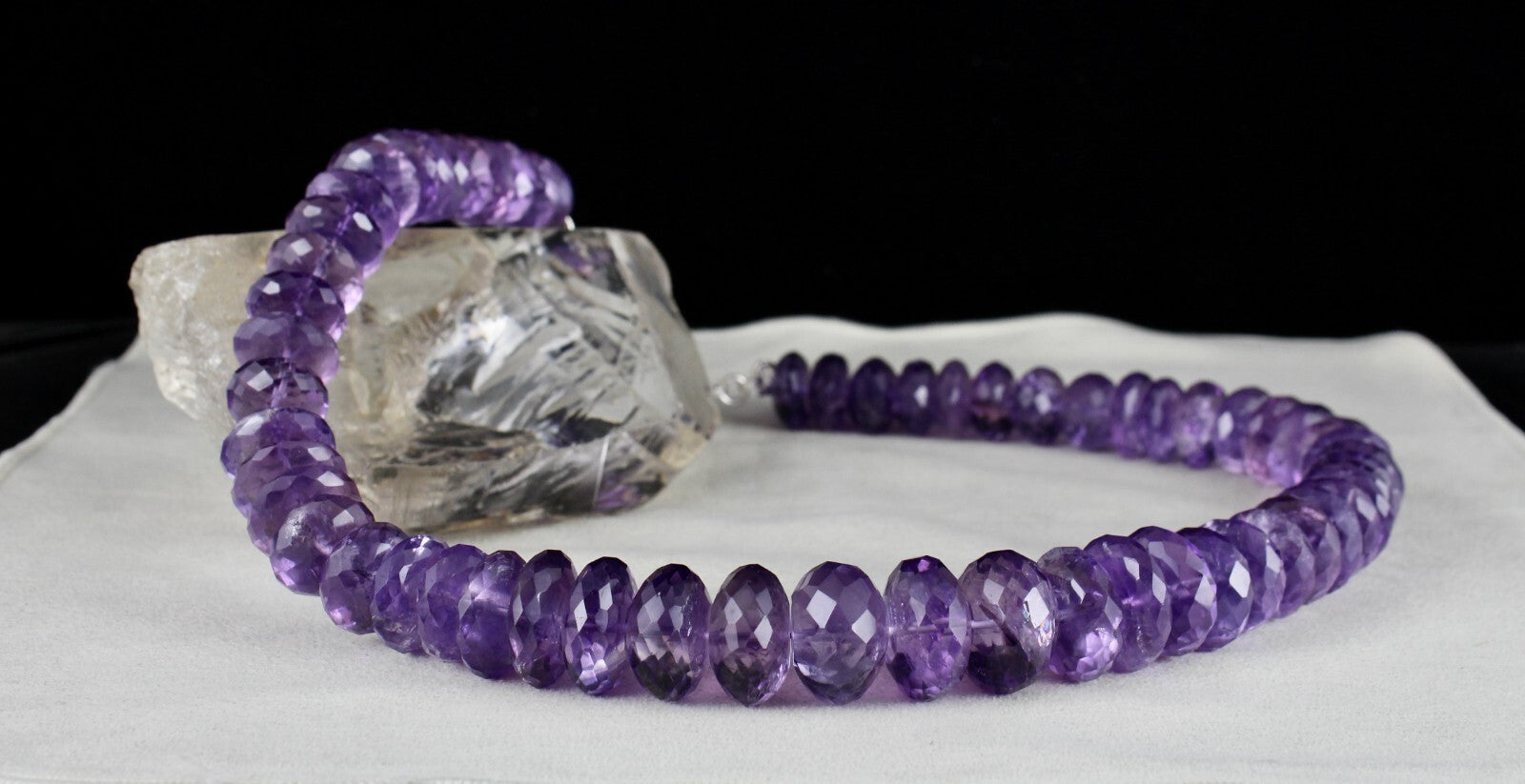 Certified Big Natural Brazilian Amethyst 1324 Ct Faceted Beads Necklace