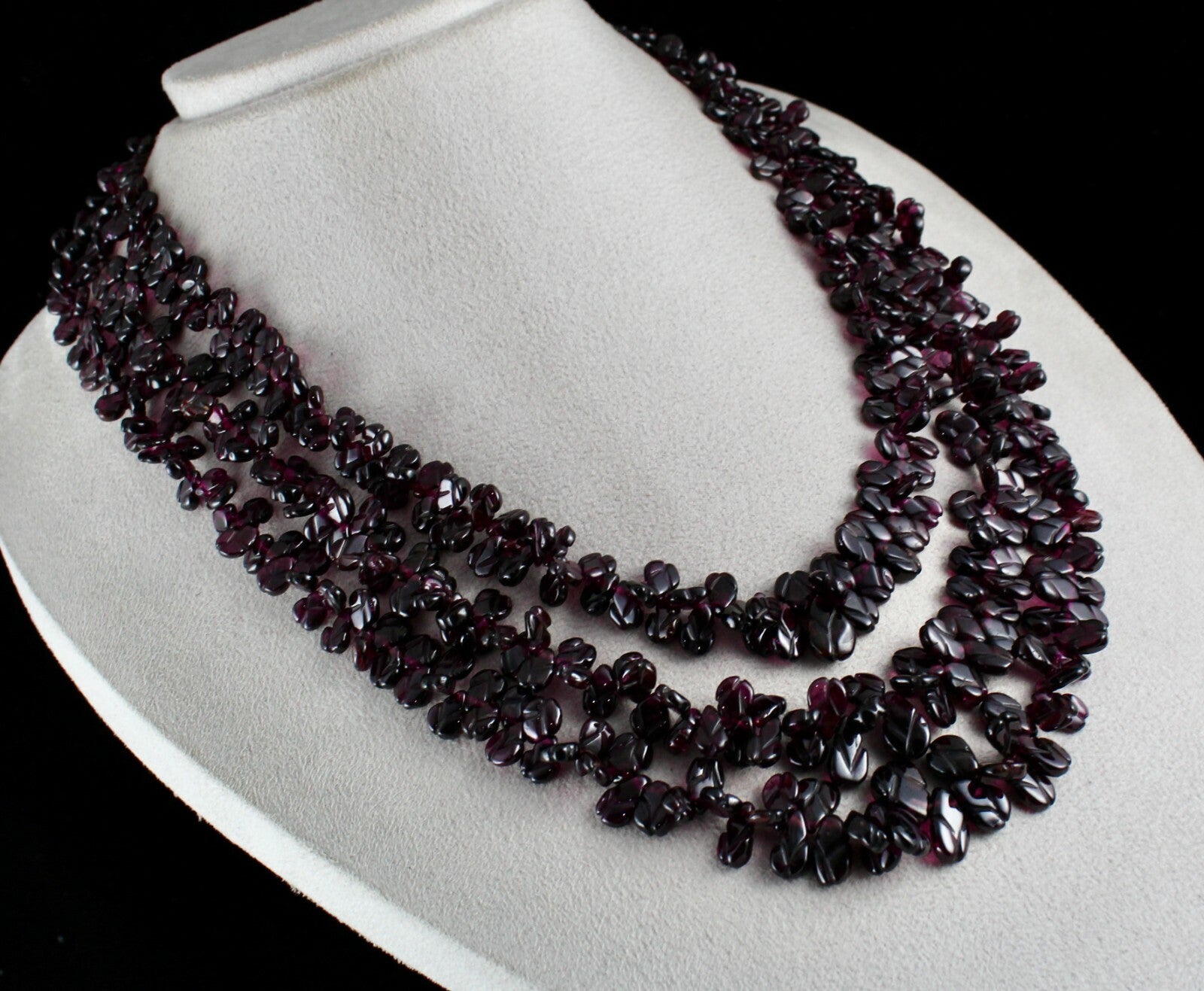 Certified Natural Pink Garnet 986ct Beads Fancy Leaves Gemstone Necklace