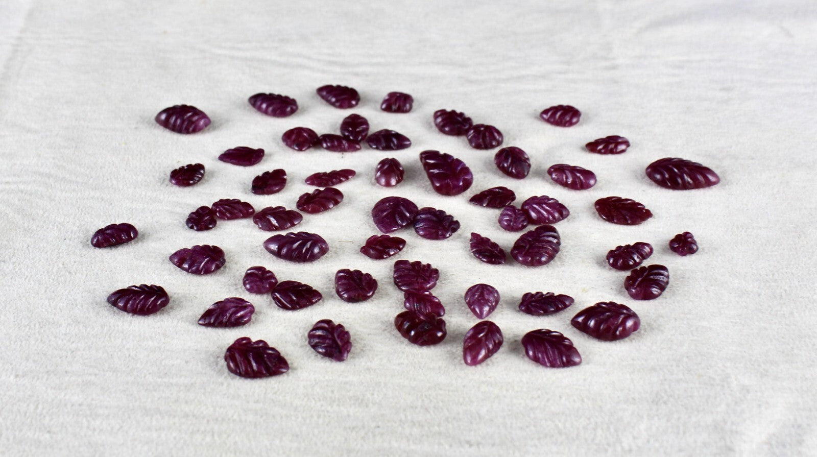 Certified Natural Ruby Carved Leaves 113.25ct 55 Pcs Gemstone Lot Jewelry Design