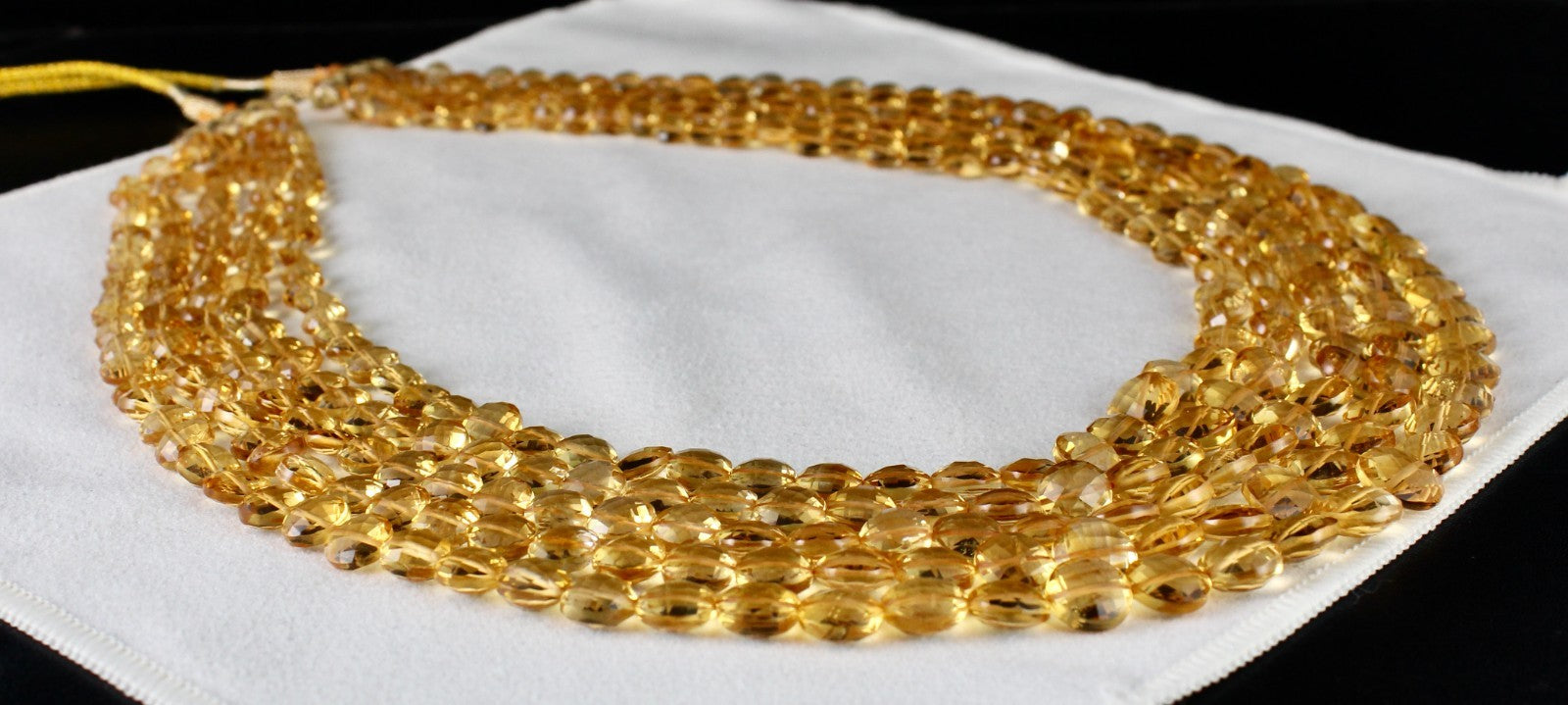 Certified Natural Yellow Citrine 752 Ct Faceted Coin Beads Necklace Women