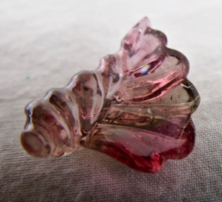 NATURAL MULTI TOURMALINE CARVED 11.62 CTS SEMI PRECIOUS GEMSTONE RING PENDANT