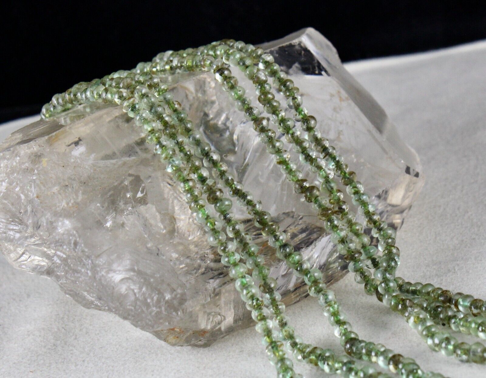 Antique Old Natural Emerald Beads Necklace 3 L 181 Cts Precious Round Gemstone