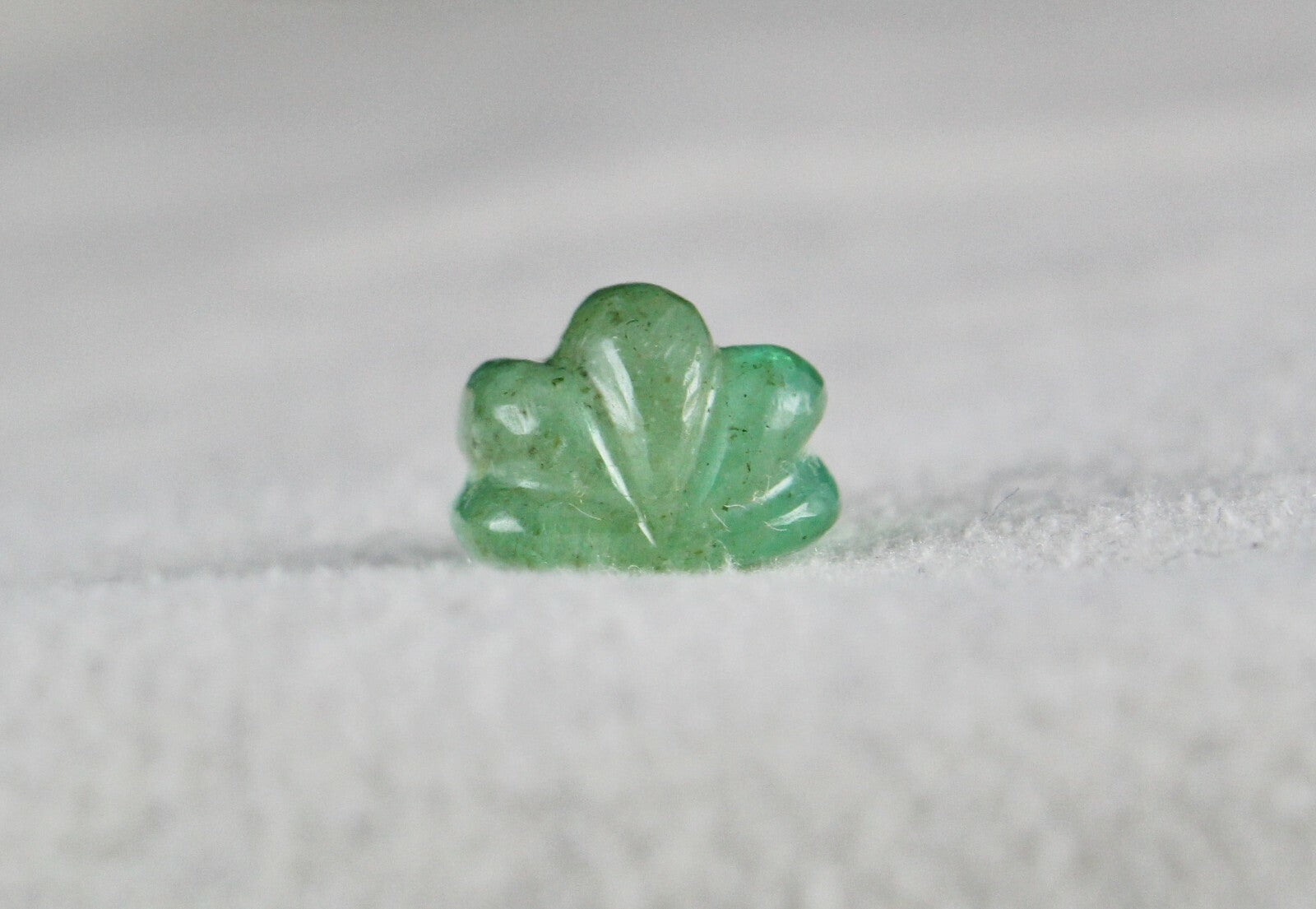 Natural Colombian Emerald 7.22ct Carved Melon Loose Gemstone Ring Pendant