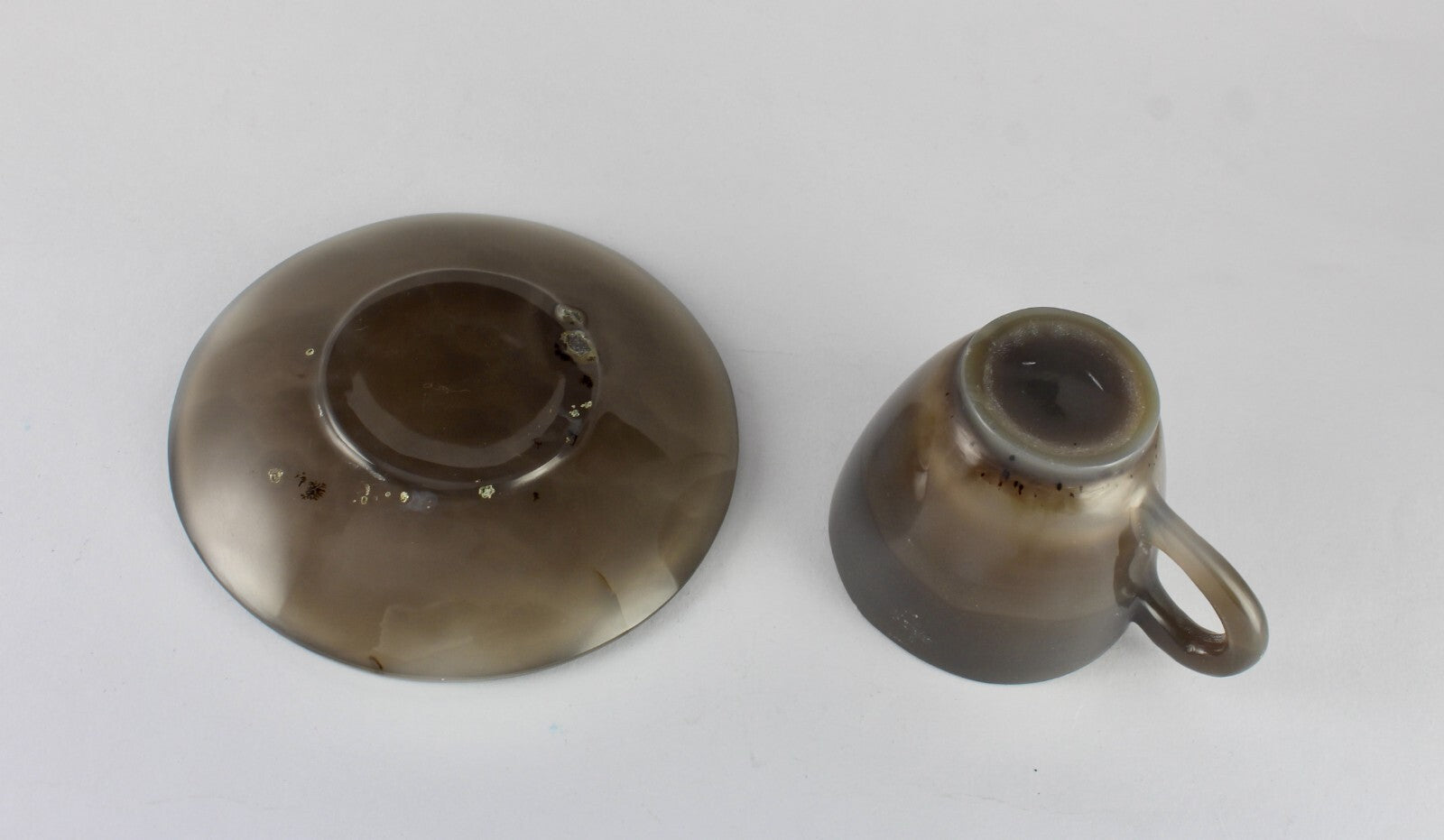 Certified Handcrafted Natural Chalcedony 1435 Ct Designer Cup Plate Home Decor