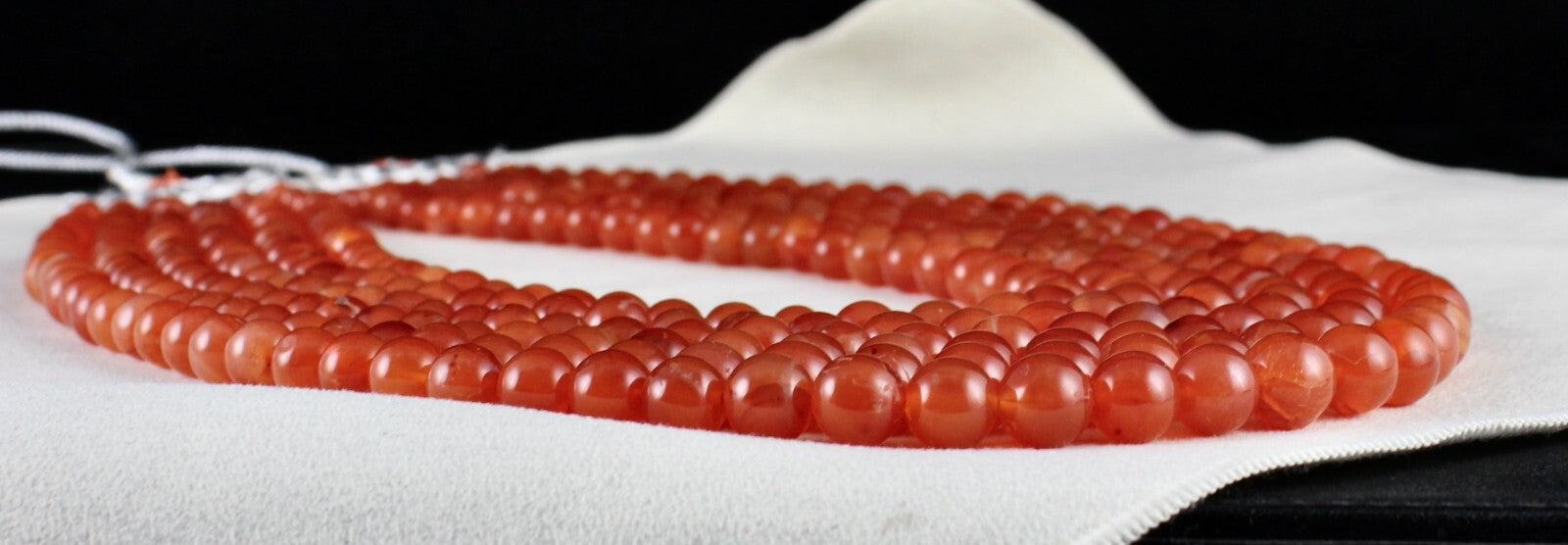 6mm Natural Orange Carnelian Beads Necklace, Fashion Gemstone, L 1306 Ct
