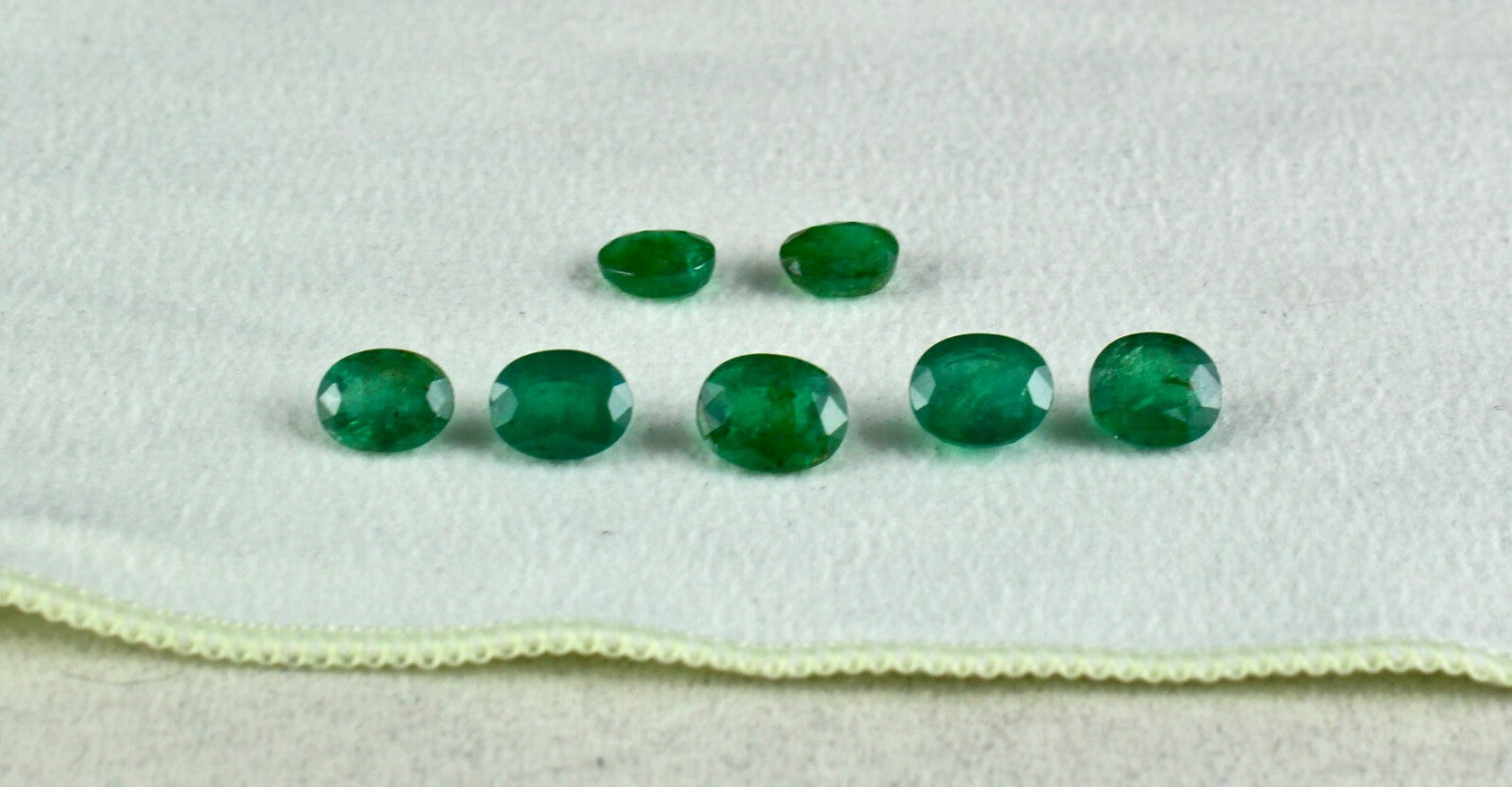 Certified Natural Zambia Emerald Oval Cut 7 Pc Gemstone Set 16.03 Ct Earth Mined