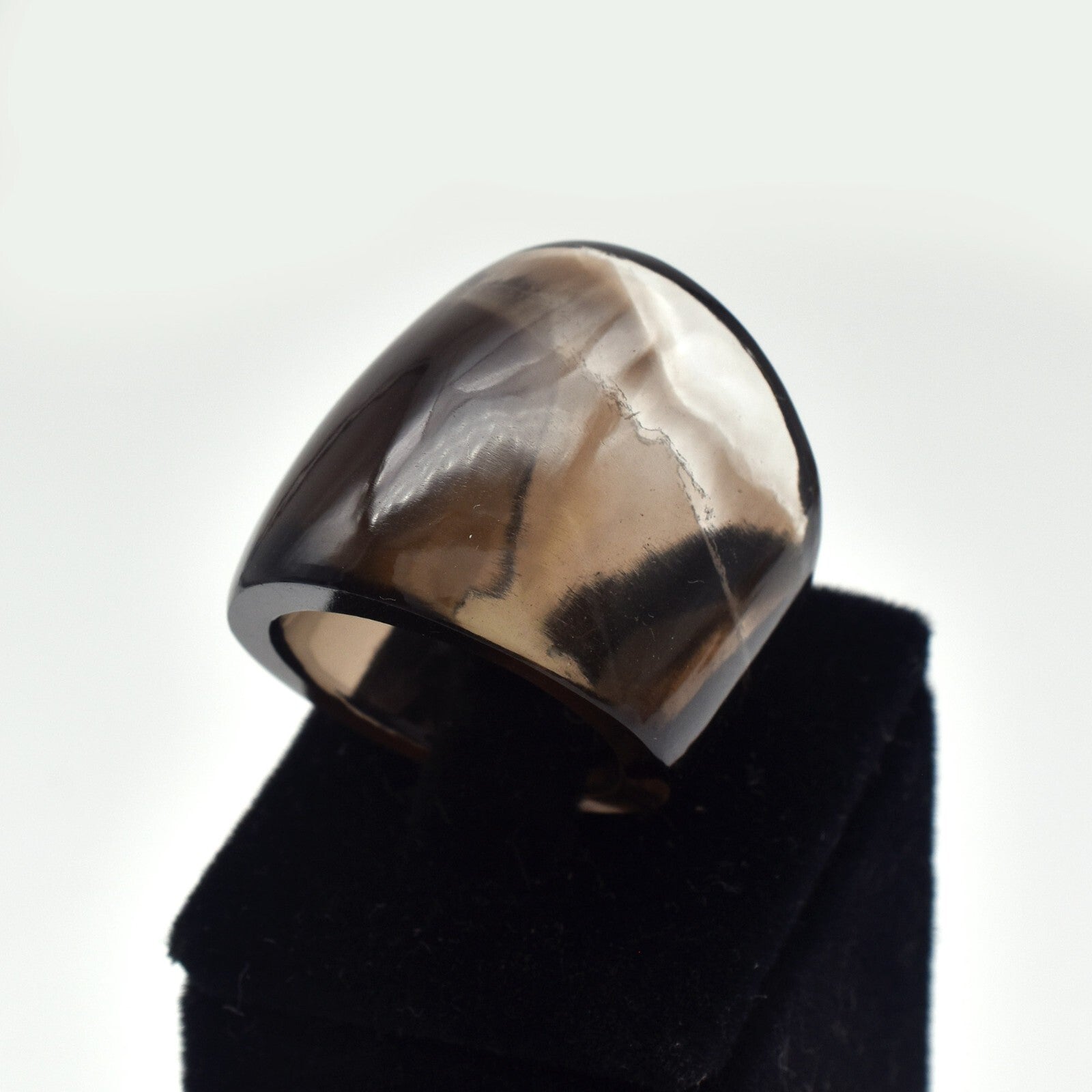 Rare Vintage Smoky Quartz 102 Ct Unisex Fashion Ring For Men And Women