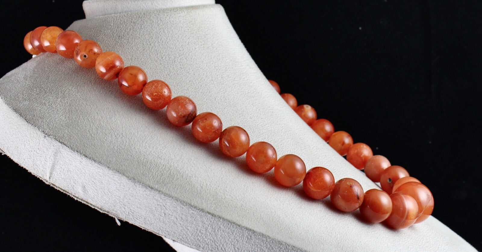 Orange Carnelian Beads Necklace 1173 Ct Round Gemstone Fashion For Women