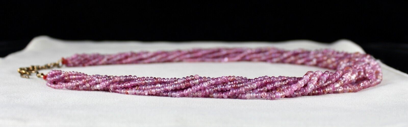 NATURAL OLD MINES PINK SAPPHIRE RUBY ROUND BEADS 793 CARATS GEMSTONE NECKLACE