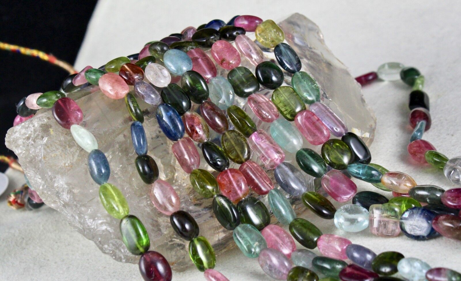 Natural Multi Tourmaline Aquamarine Beaded Party Necklace 941 Carats Gemstone