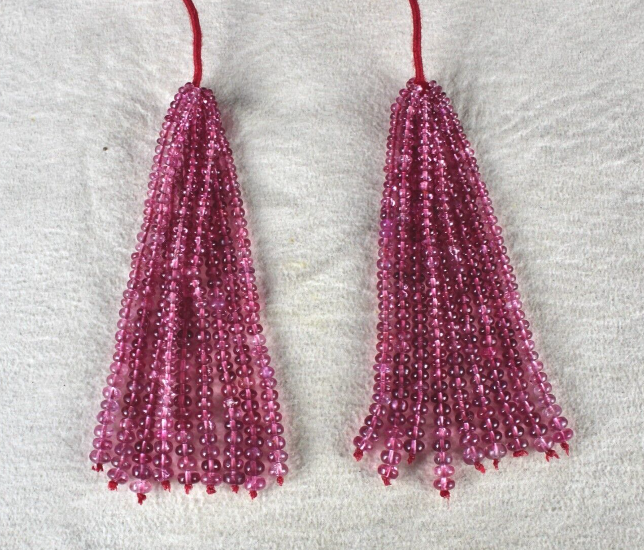 Certified Natural Spinel Beads Tassel 97ct Sterling Silver Gemstone Earrings