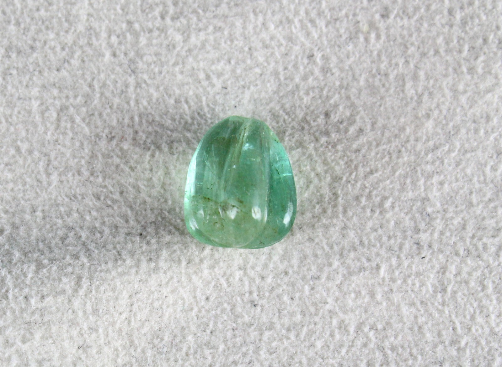 Natural Colombian Emerald 7.22ct Carved Melon Loose Gemstone Ring Pendant