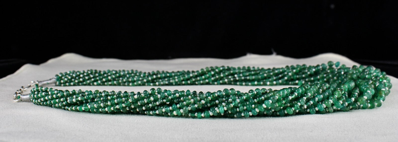 Certified Natural Emerald 622 Ct Pearl Beads Round Gemstone Party Necklace