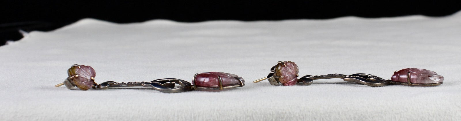 Certified Natural Multi Tourmaline 10ct Natural Diamond Sterling Silver Earrings