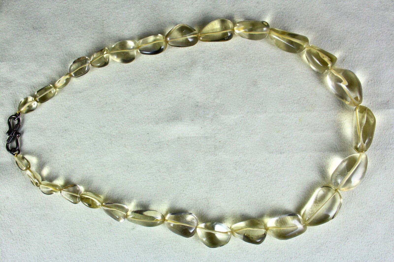 NATURAL LEMON QUARTZ TUMBLE SEMI PRECIOUS BEADS 1 L 580 CARATS GEMSTONE NECKLACE