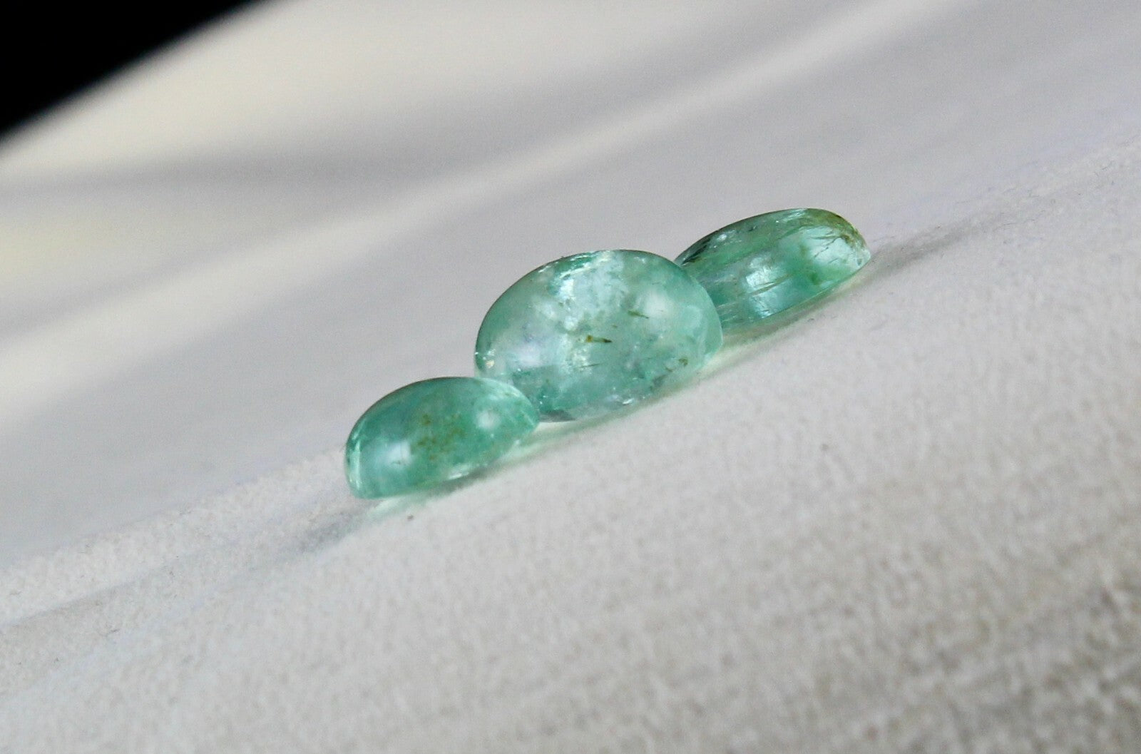 Certified Natural Colombian Emerald Oval Cabochon 3 Pcs 17.44 Ct Ring Pendant