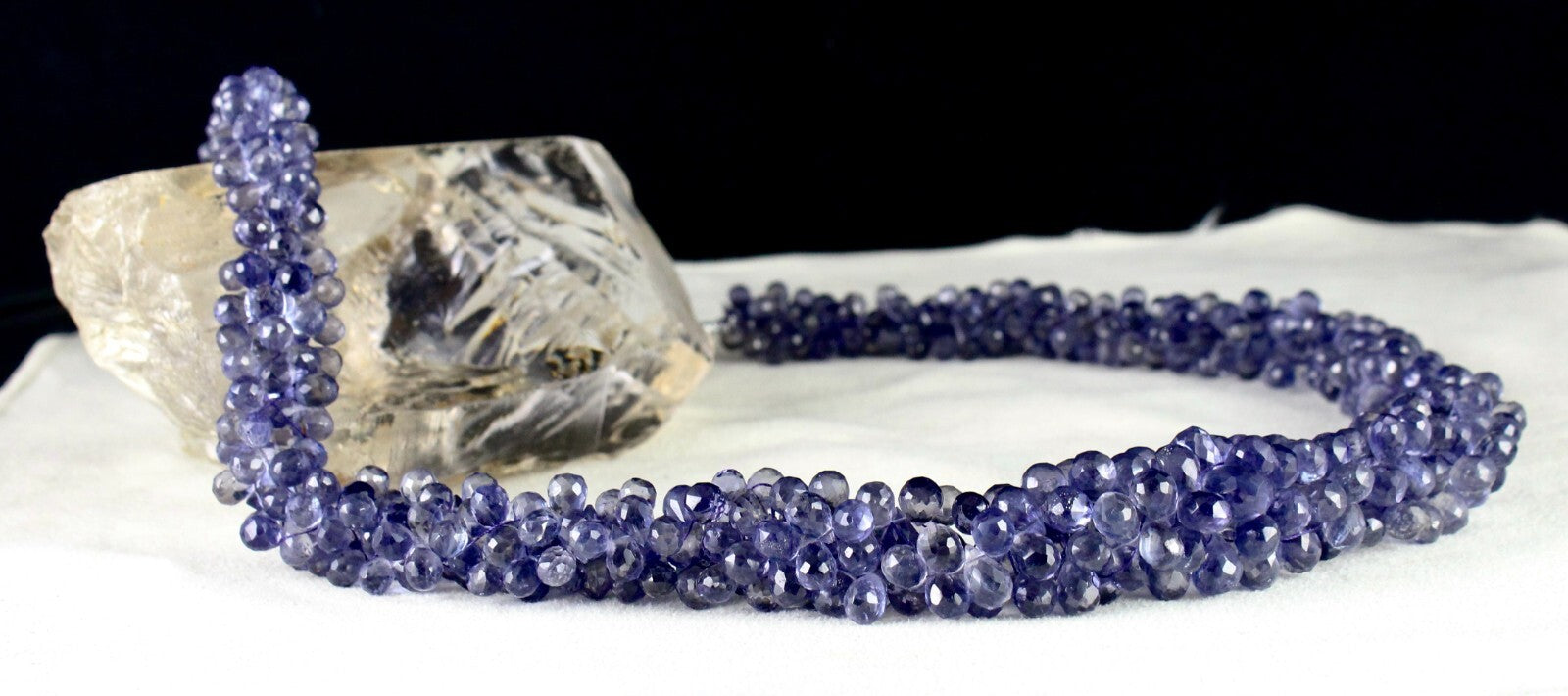 Certified Natural Iolite Briolette Teardrop Necklace 673 Ct Fashion Jewelry