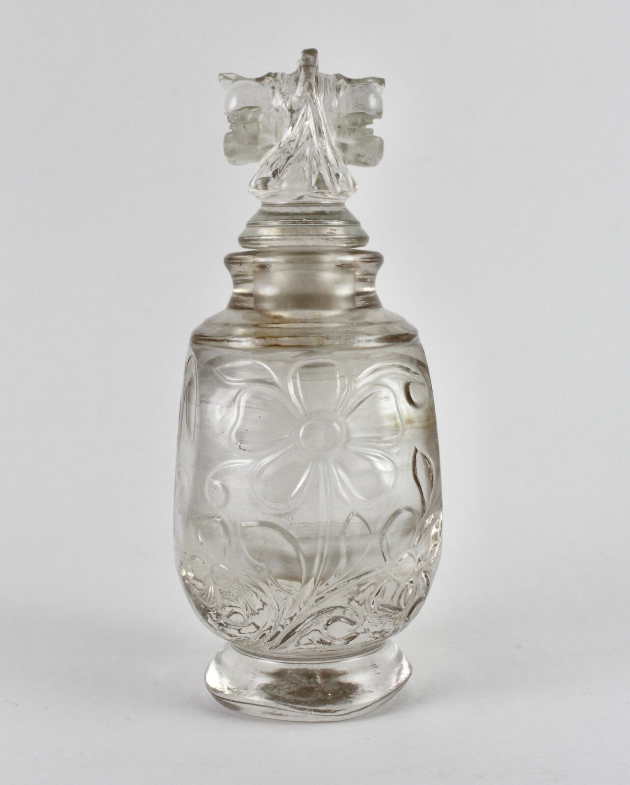 Certified Handmade Natural Rock Crystal 1950 Ct Quartz Perfume Bottle Home Décor